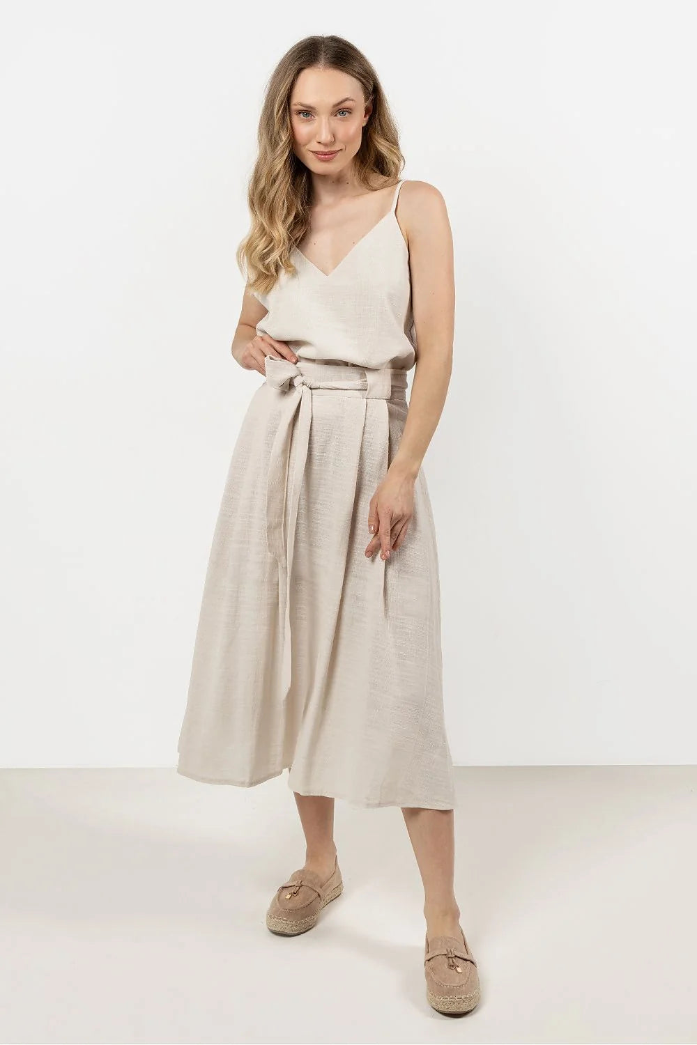 Jupe awama longue évasée coton 100% ceinture passants style classique confortable occasion spéciale été femme