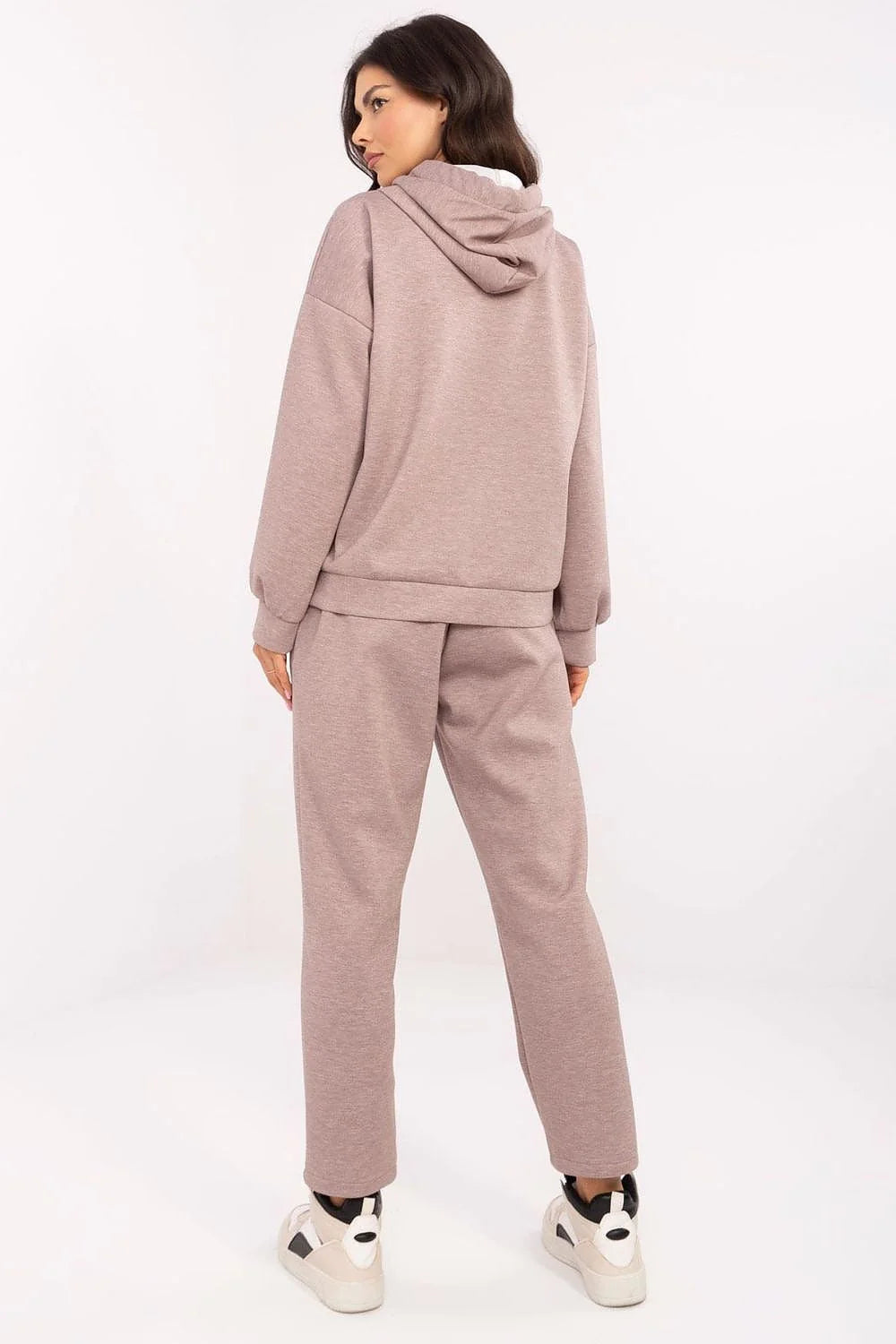 Ensemble Italy Moda sportswear décontracté pour femmes, polyester, viscose, élasthanne, coupe ample, capuche, cordons multicolores, pantalon taille haute, occasions décontractées, mode moderne