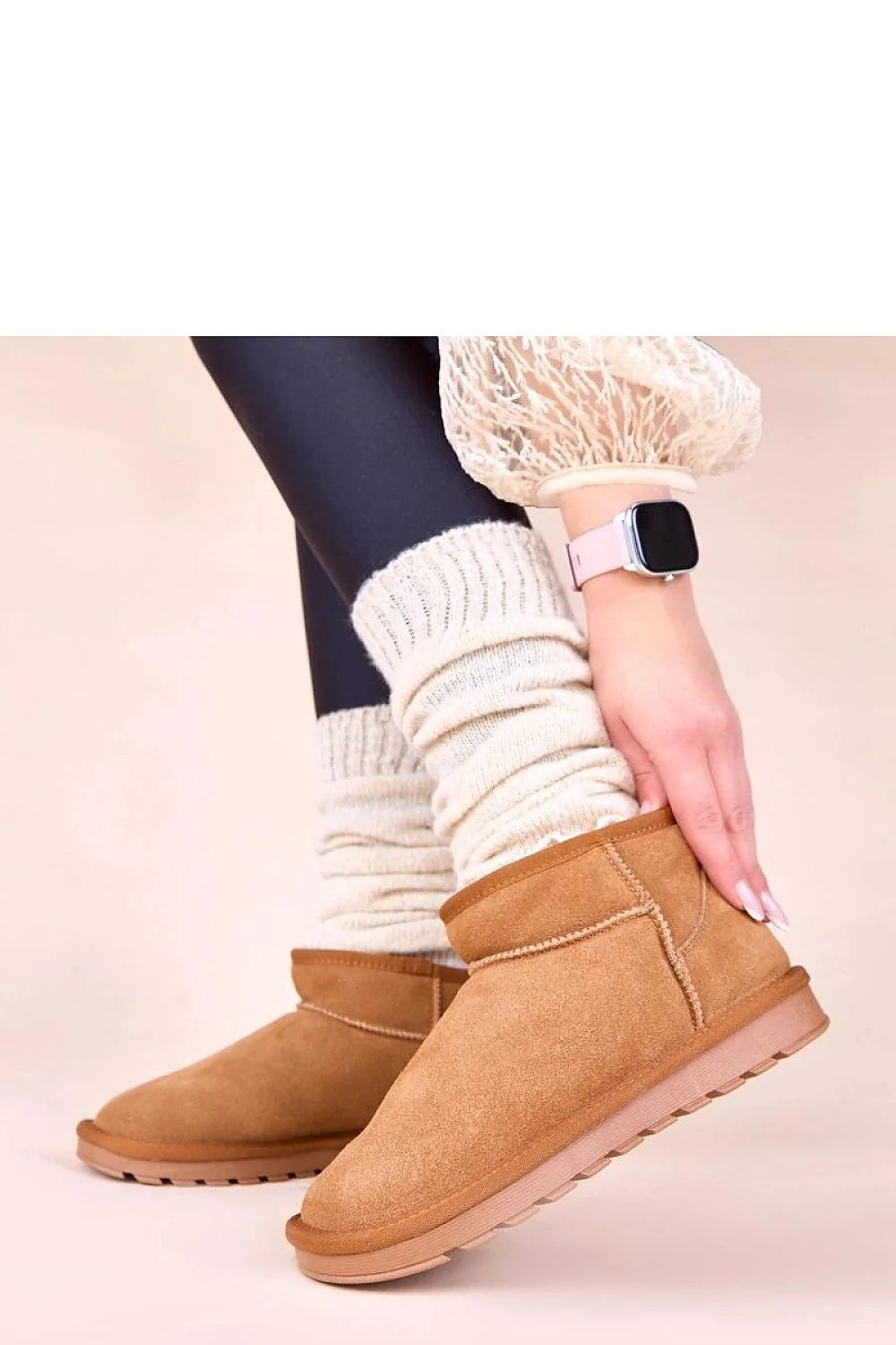 bottes neige femme Gemre Matilda marron suédé cuir naturel fourrure doublée chaude antidérapante semelle crantée cheville slipon cocooning