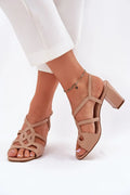 Sandales à talons élégantes pour femmes style moderne cuir artificiel beige nude bride réglable semelle intérieure cuir naturel occasion spéciale confort toute la journée design intemporel
