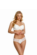 Ensemble lingerie féminine dentelle blanc soutien-gorge rembourré culotte basse ajustée romantique日常 occasion