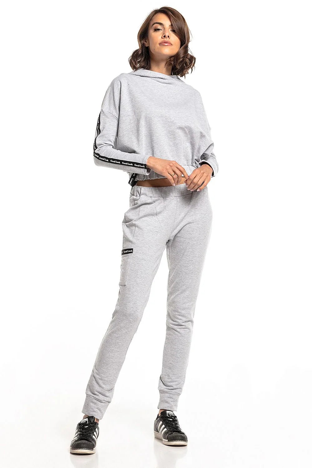 Ensemble sport femme coton bordeaux confort urbain bandes contrastées jogging capuche détente active
