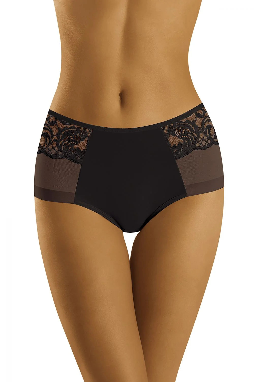 Culottes taille haute en dentelle et microfibre élégantes, confortables, pour femme moderne, usage quotidien