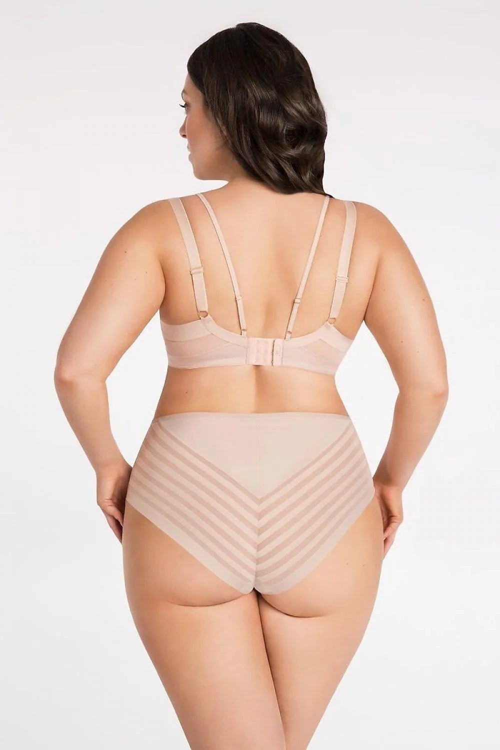 Ensemble de lingerie Gorsenia Culottes et Soutien-gorge Taille Haute Beige Nude Femme Microfibre Élastane Confort Galbant