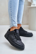 Chaussures de sport modernes pour femmes design épuré cuir artificiel noir semelle caoutchouc recyclée HI POLLY SYSTEM confortable taille ajustable look casual