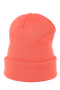 Bonnet pour femme élégant corail acrylique 90% nylon 10% ajusté hiver design simple épuré tendance