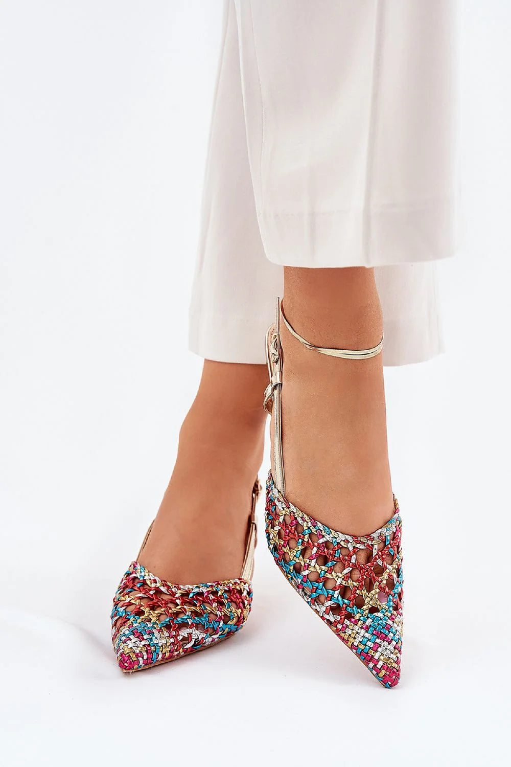 Talons hauts Step in style style audacieux détails dorés motif multicolore soirée spéciale femmes
