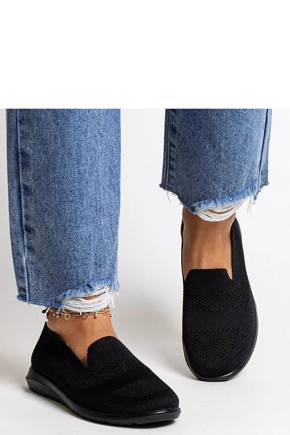 Baskets pour femme en maille noire sans lacets design minimaliste confortable été occasionnel casual élégant