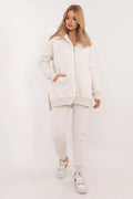 Ensemble survêtement femme confortable style décontracté hoodie pantalon jogger coton élasthanne couleur grise chiné