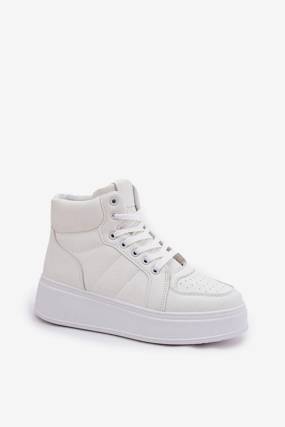 Chaussures de sport pour femmes Step in style baskets hautes éco-cuir blanc cassé plateforme confort style moderne