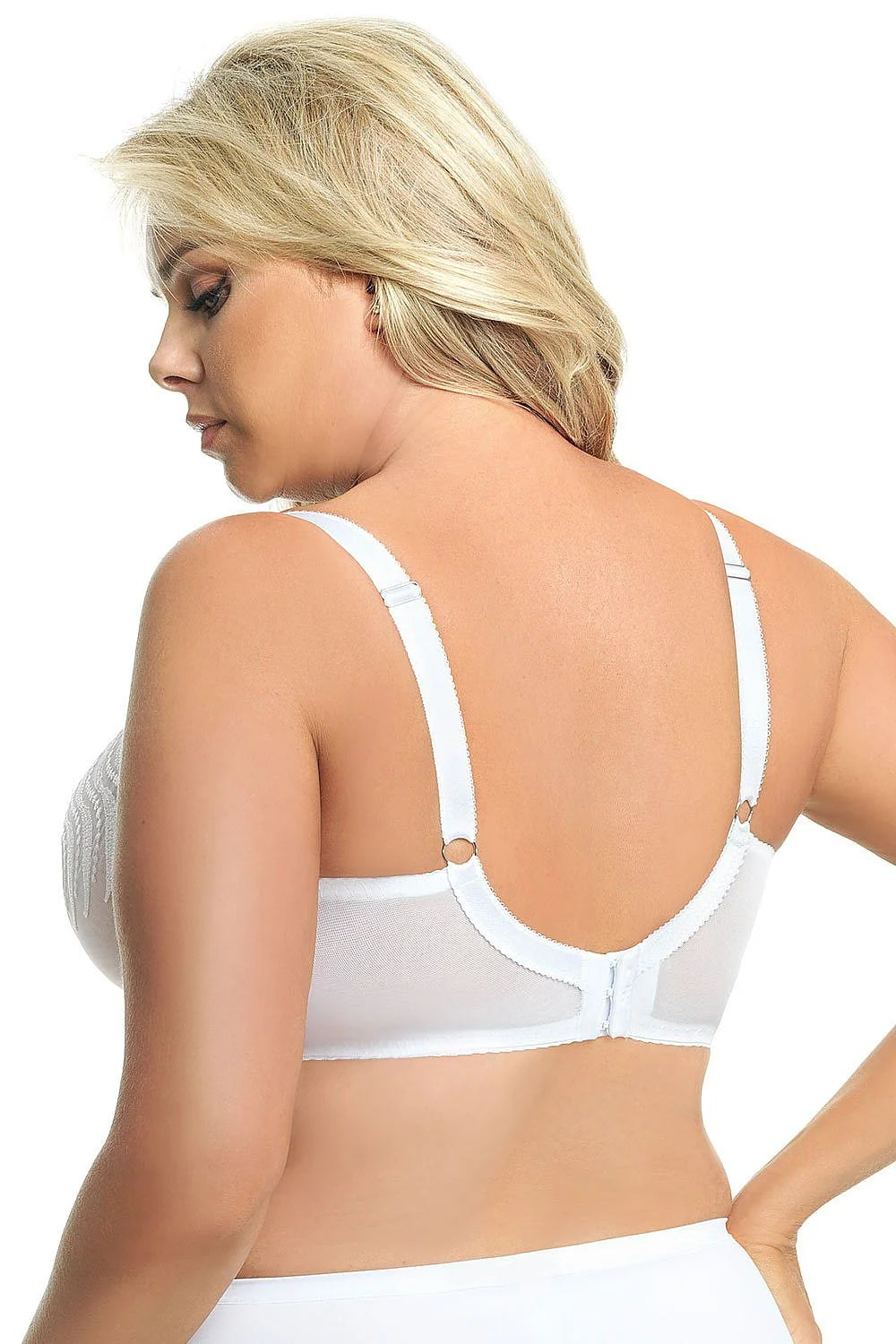 Soutien-gorge dentelle transparente Gorsenia Soft élégant blanc confort sublimez silhouette femmes modernes 7% élasthanne