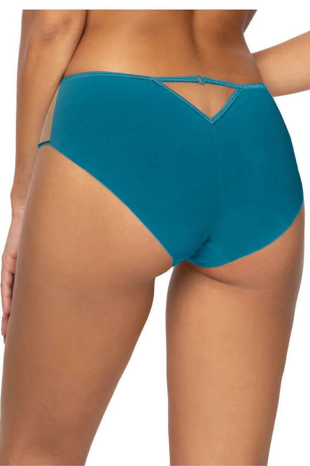 culotte mi haute microfibre beige violette bleu sarcelle dentelle tulle brodée transparente arabesques couvrante panneau central lisse maintien confort élégante