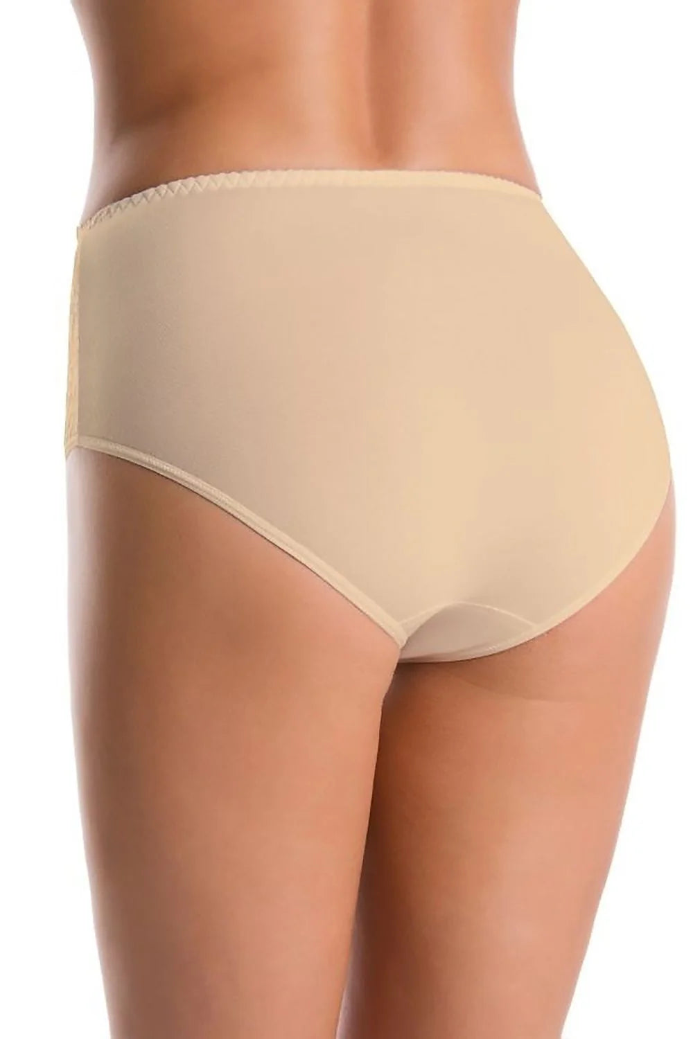 Culottes hautes pour femmes en dentelle fleurie nude, matière douce, confort maximal, style élégant, coupe vintage