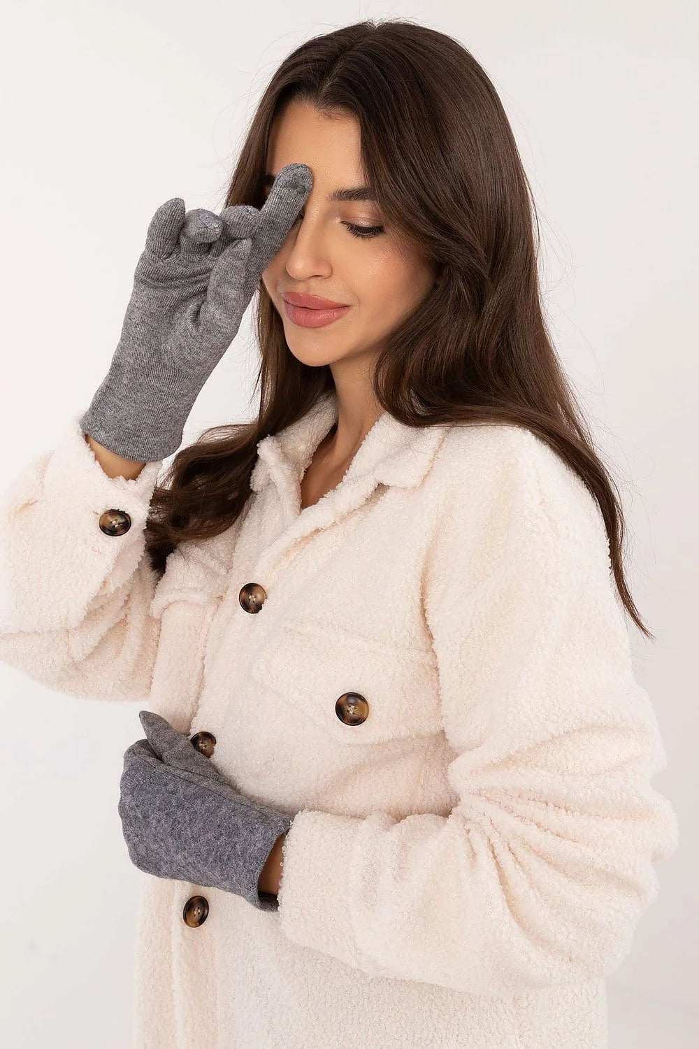 Gants élégants pour femmes tissu isolant motif géométrique fleur brodée coton élasthanne polyester doux chaud hiver style urbain mode accessoires