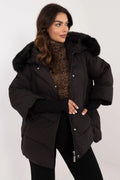 Veste MBM matelassée pour femme style décontracté polyester isolation synthétique capuche fourrure amovible manches longues hiver automne