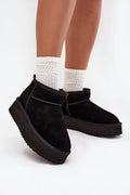 bottes neige femme Vinceza suède noir fourrure synthétique doublure semelle plateforme crantée caoutchouc tige9cm plateforme4cm bout rond légères confortables quotidiennes