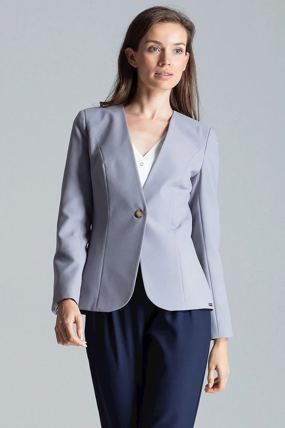 Veste tailleur femme rouge polyester élasthanne élégante ajustée manches longues professionnelle réunions formelles