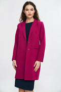 Veste pour femme moderne élégante couleur fuchsia coupe droite manches longues deux boutons