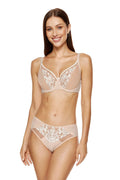 Ensemble de lingerie féminine élégant soutien-gorge culotte floral broderie tissu doux coupe confortable occasion spéciale