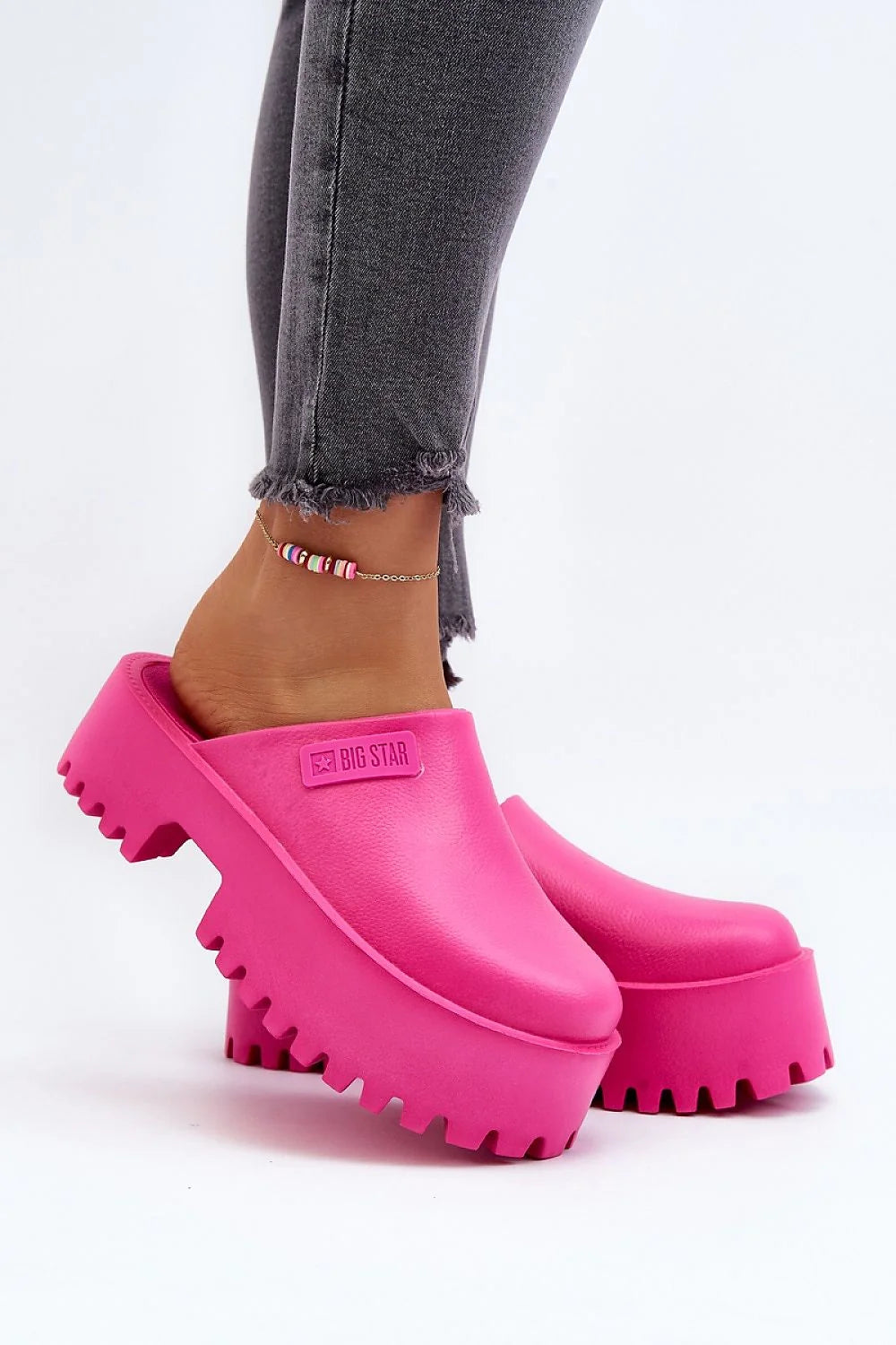 Mules femmes design audacieux couleur vif rose vif polyvalence plage ville travail Big Star