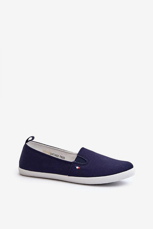 baskets femme espadrille toile bleu marine semelle blanche confortable respirante légères sanslacets empiècements élastiques antidérapante minimaliste polyvalente estivale décontractée