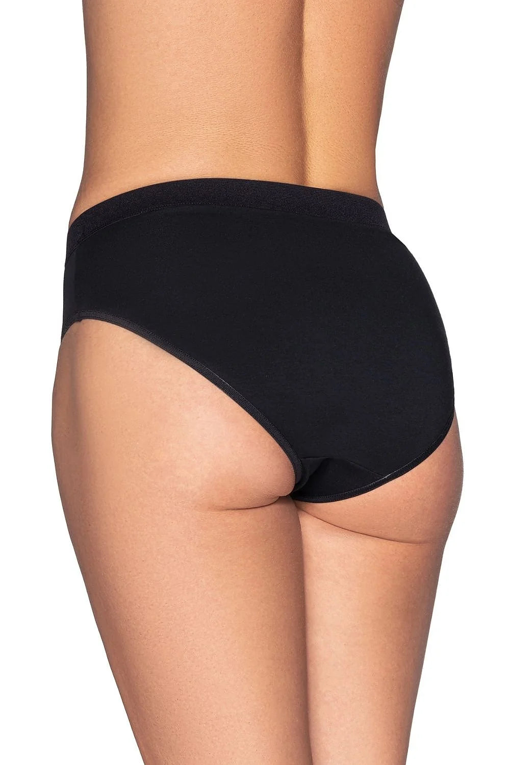 lot trois culottes coton jersey extensible noir taille mi haute couvrante slip classique bande élastique large maintien confortable quotidien polonais