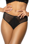 Culotte de lingerie femme dentelle floral coupe taille haute satin nœud élasthanne polyamide confort élégance
