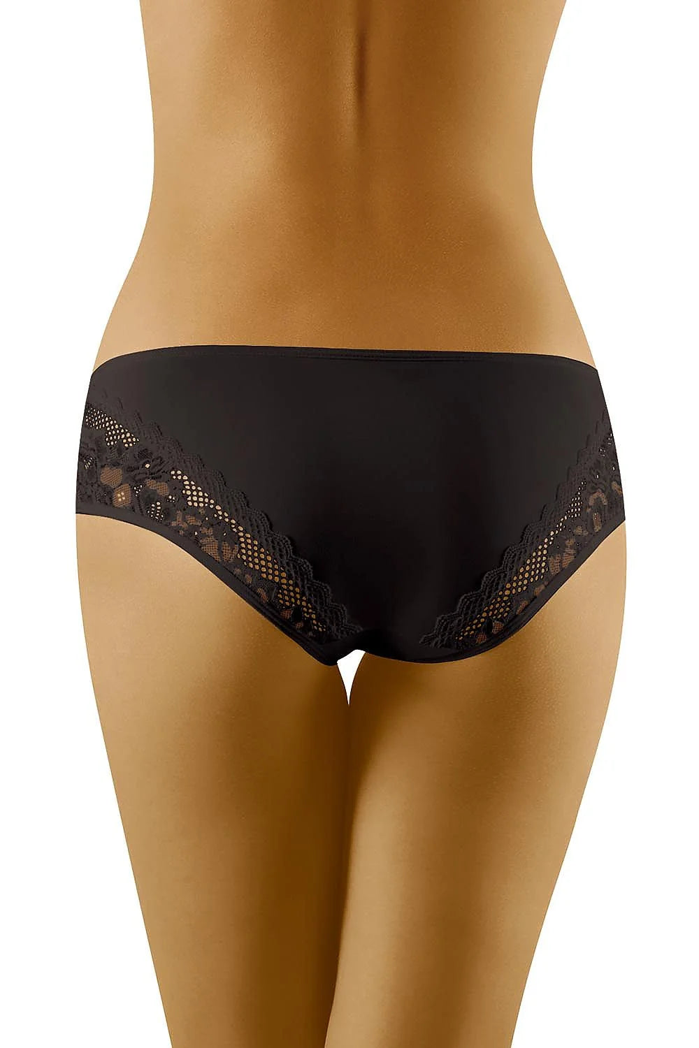 Shorty dentelle noire sexy élégant motifs floraux transparents lingerie femme taille basse confort séduisant