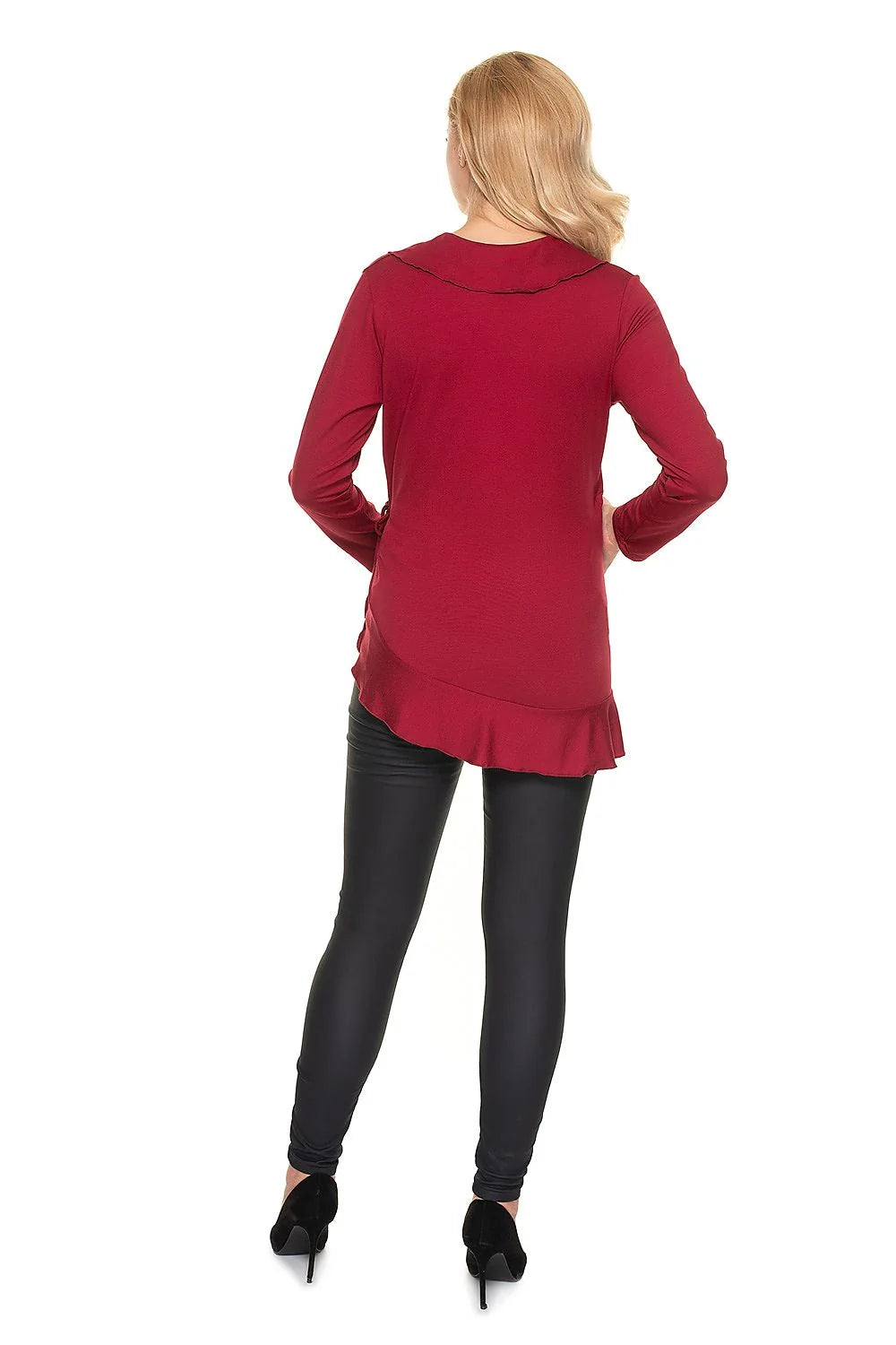 Top Maternité en Coton Noir Élégant et Confortable à Manches Longues pour Future Maman Chic