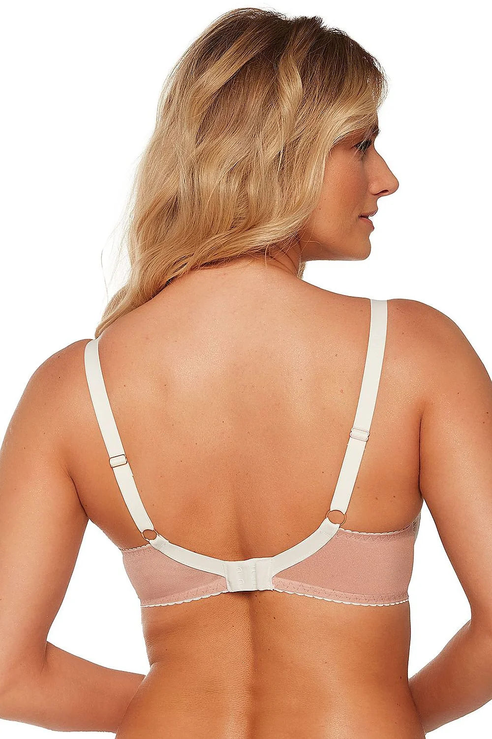 Soutien-gorge féminin élégant dentelle florale armatures sous-tissu doublé mousse blanc ivoire ajustable femmes