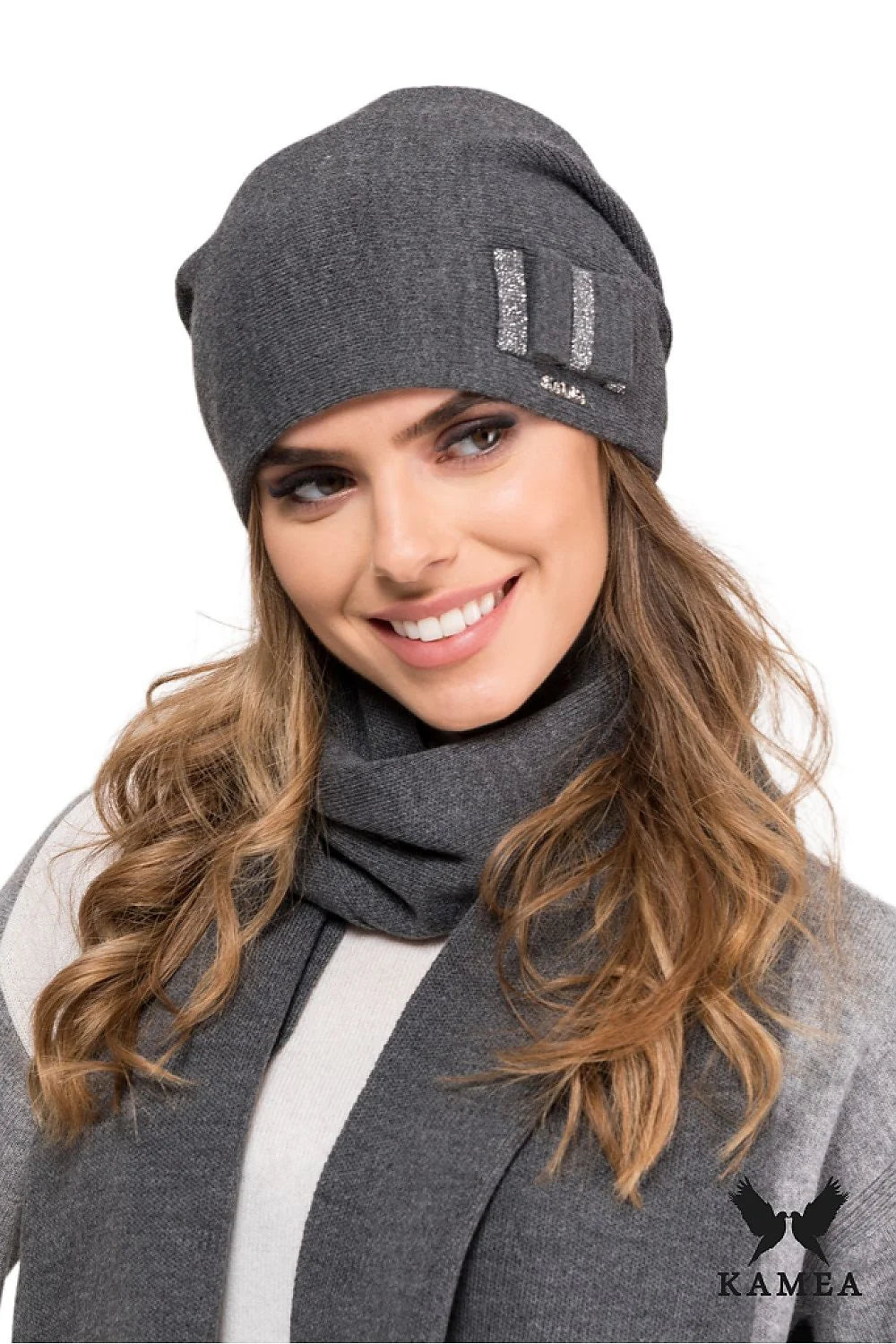 Bonnet Écharpe Hiver Femme Gris Matelassé Laine Acrylique Confort Élégance Ensemble Mode Intemporel Chic