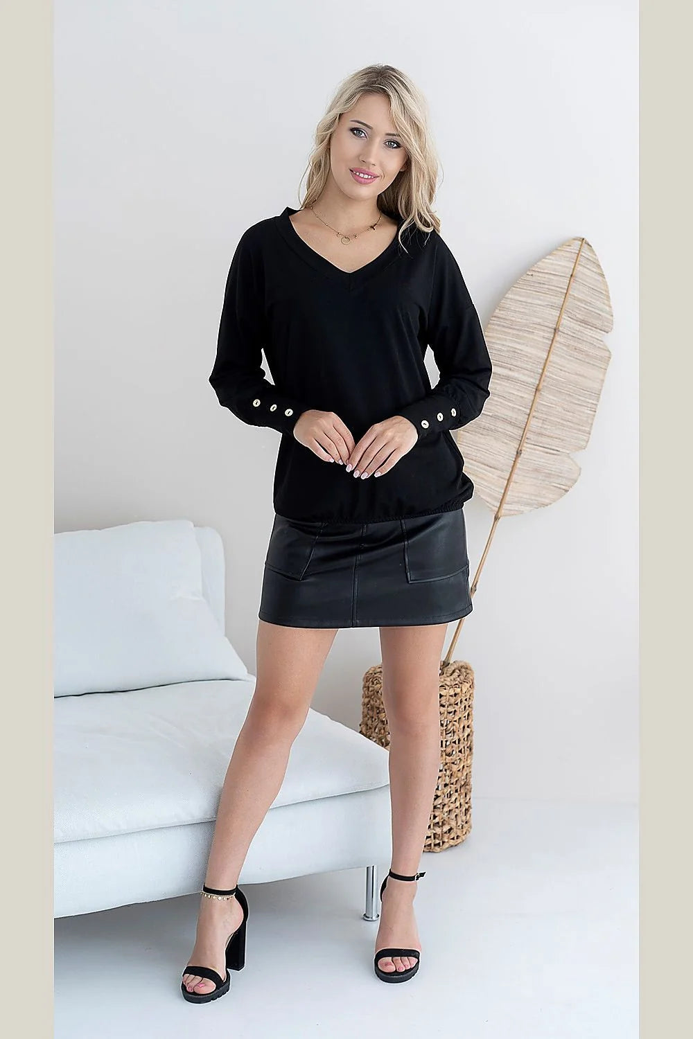 Chemisier maille douce manches longues élégant et sophistiqué pour femmes chic et décontractées tailles variées