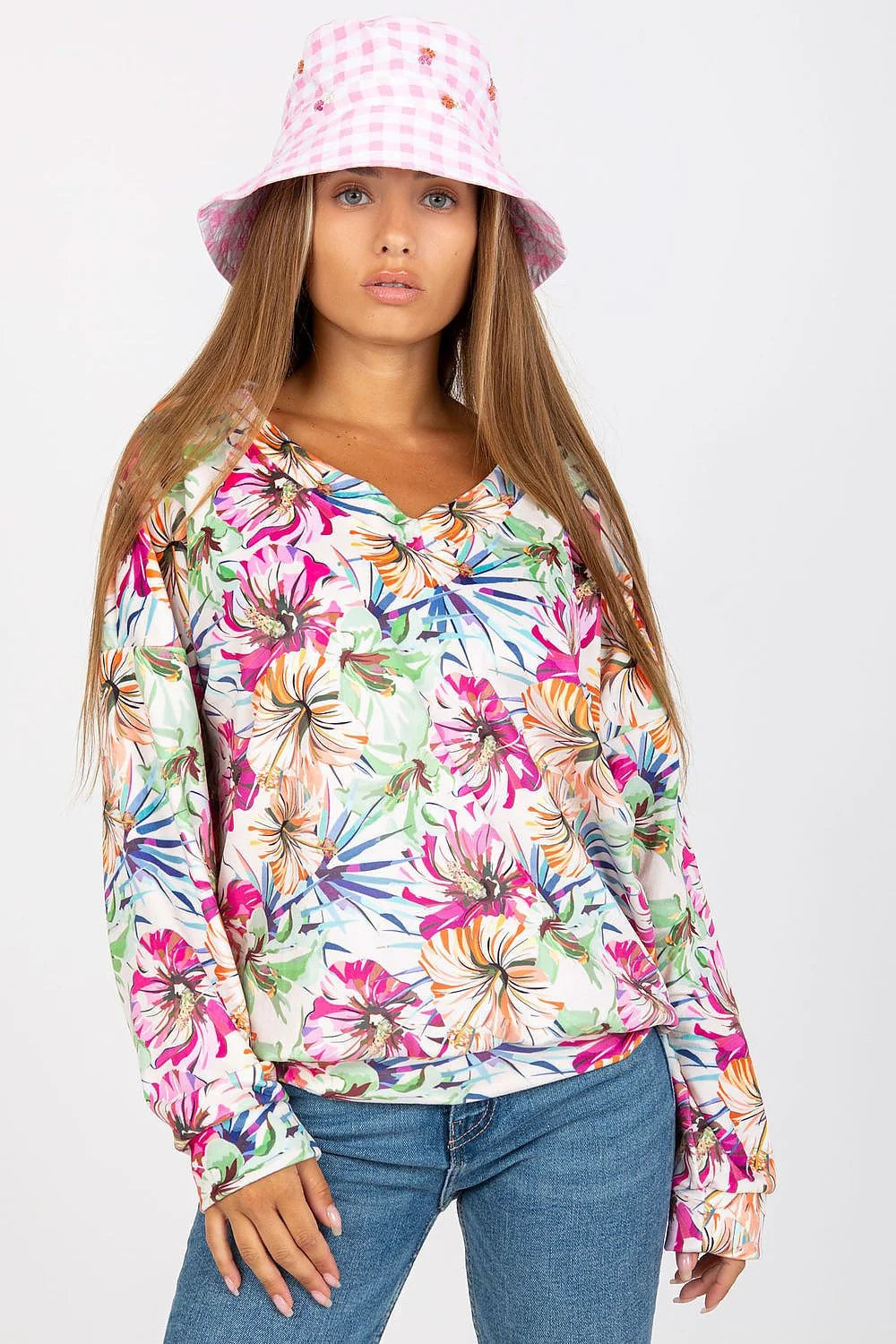 Chemisier femme style tropical floral coloré manches longues en velours elastane 10 viscose 90 pour été décontracté