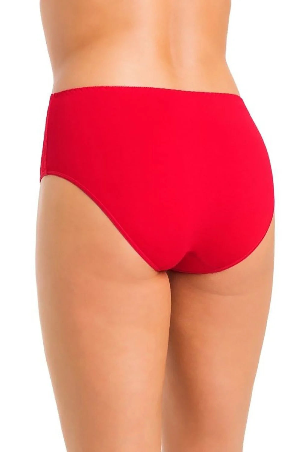 Ensemble de culottes pour femme en dentelle florale couleur rouge taille haute confortable coton élasthanne lot de 3