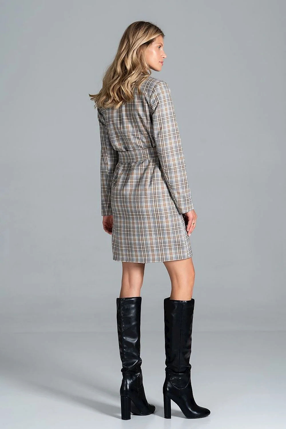 Manteau femme laine élégant croisé boutons double rangée poches automne-hiver rose pâle ajustable