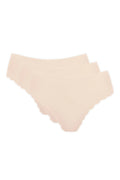 lot trois culottes invisibles bikini hipster nude chair microfibre extensible lisse antitraces festonnes mihaute maintien gousset coton confortable quotidien discret