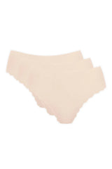lot trois culottes invisibles bikini hipster nude chair microfibre extensible lisse antitraces festonnes mihaute maintien gousset coton confortable quotidien discret
