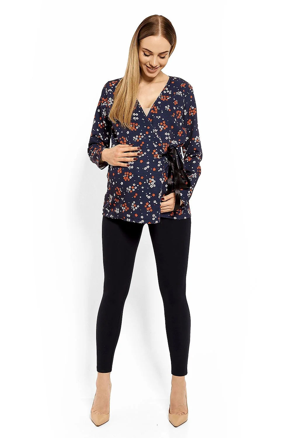 Chemisier coton moderne élégant manches longues imprimé floral décontracté bureau sorties confort quotidien chic