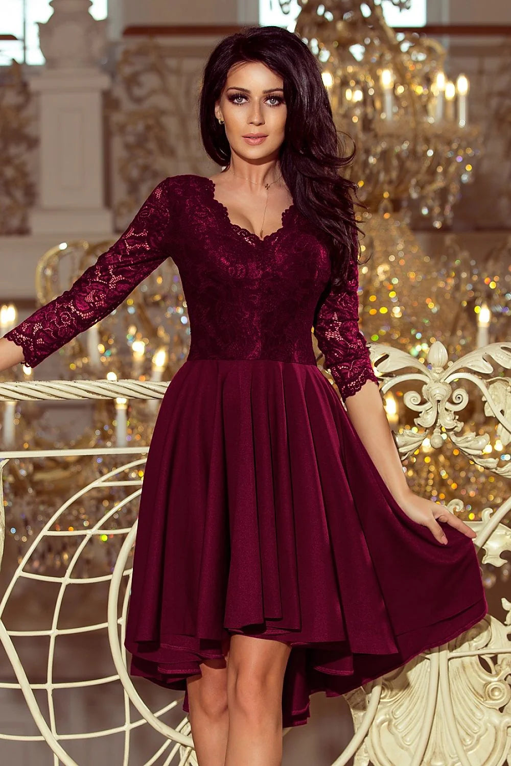 Robe de soirée en polyester viscose chic asymétrique élégante pour mariage cocktail femme moderne