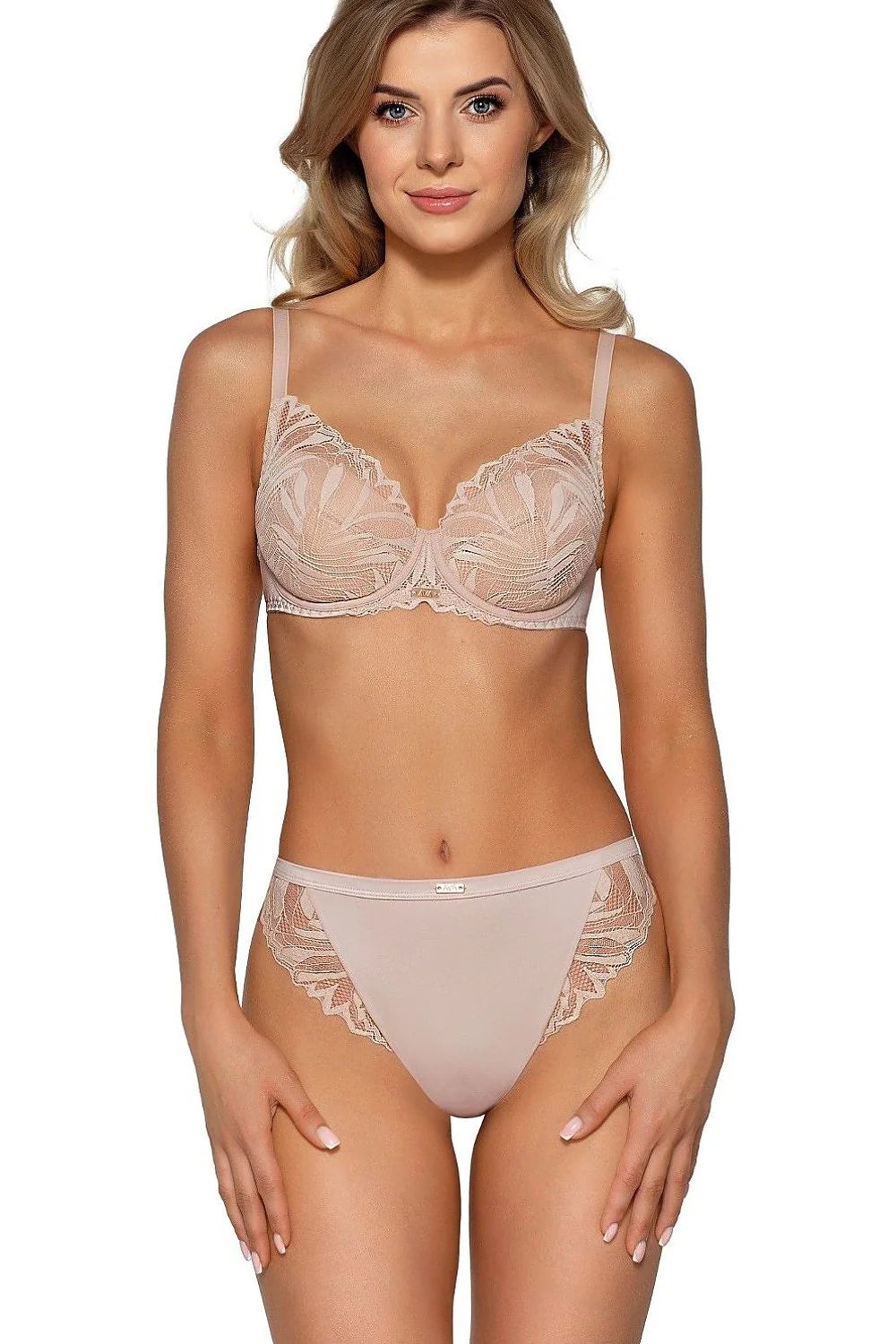 Soutien-gorge push-up Ava féminin élégant dentelle nude floral tissu doux ajustable femme maintien parfait