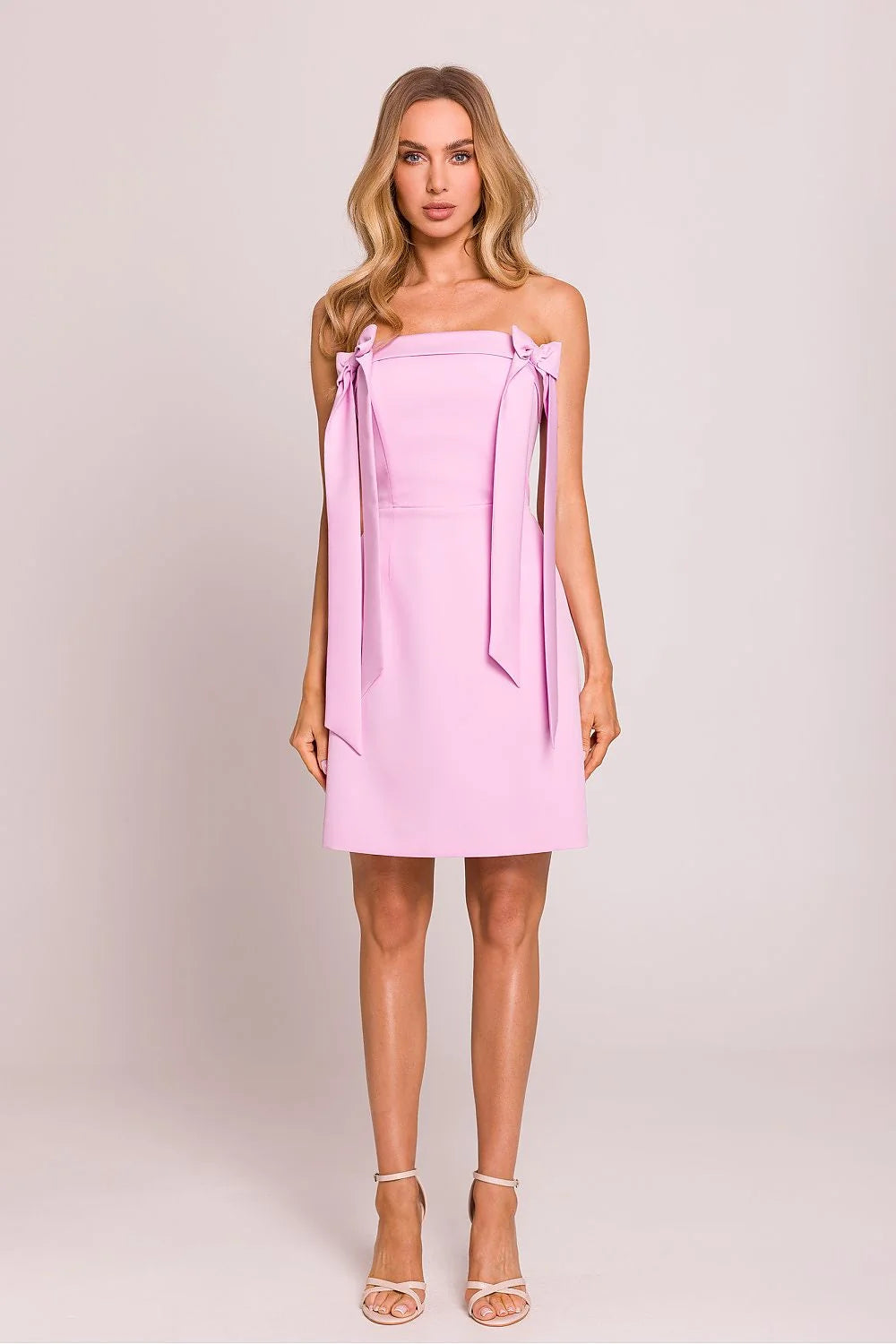 Robe de cocktail élégante mini ajustée nœuds épaules corset dos fermé soirée formelle femmes