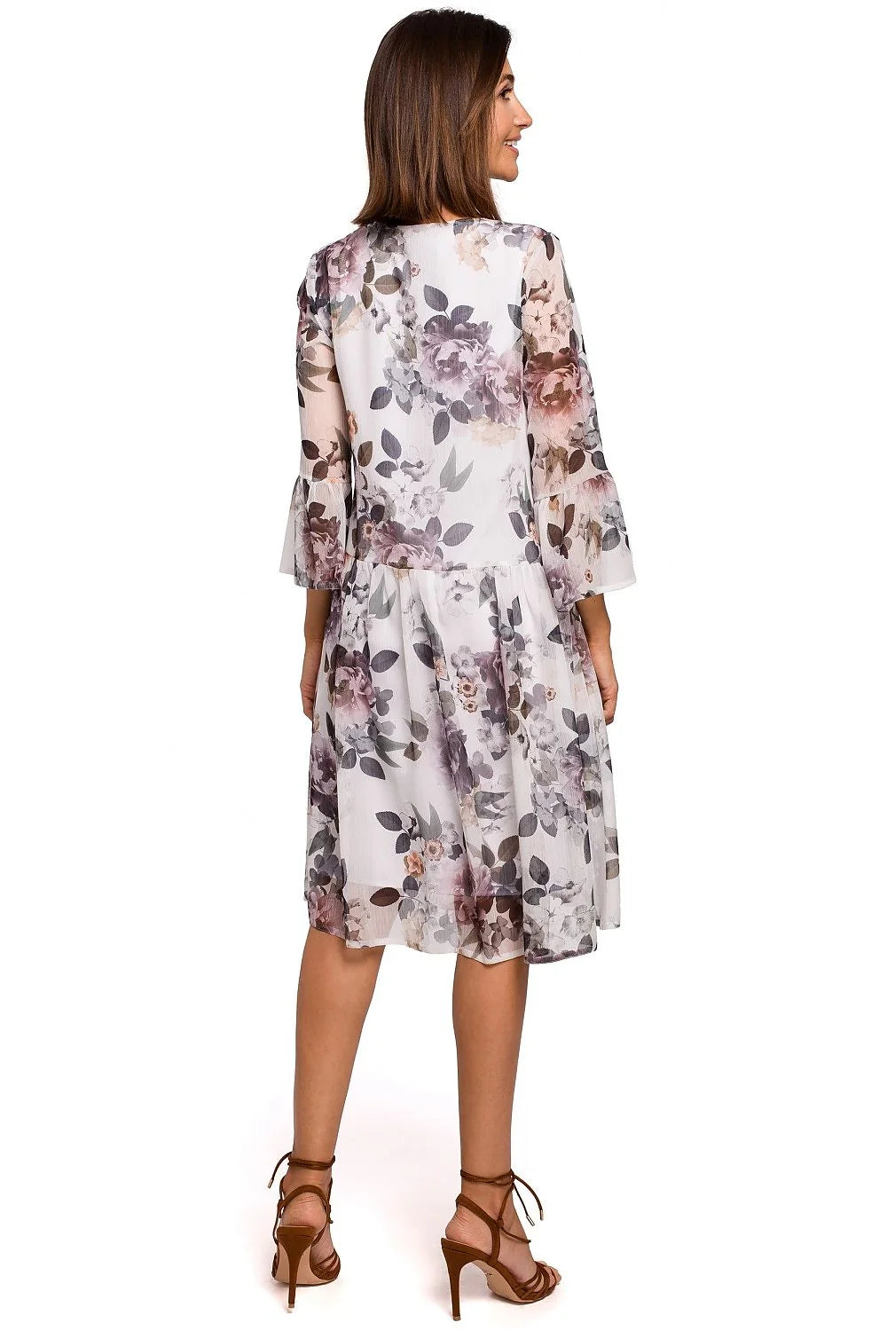 Robe de jour en mousseline de soie fleurie ample élégante pour femmes journées chaudes 2023