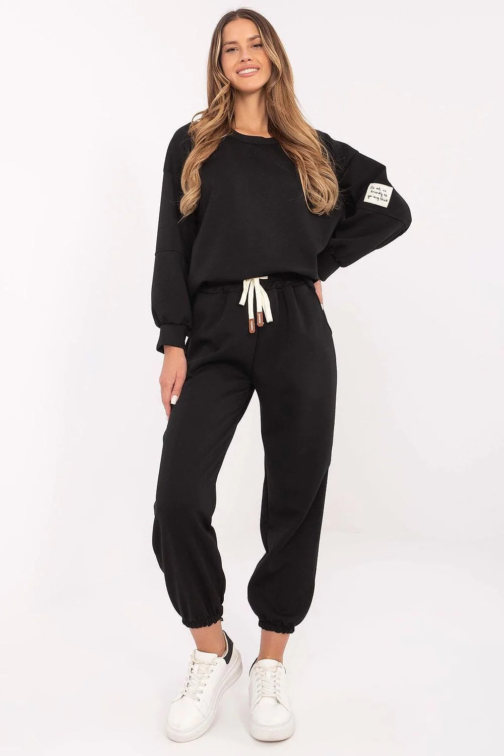 Ensemble de survêtement pour femme style Italy Moda confortable et moderne manches longues taille haute pantalon élastiqué