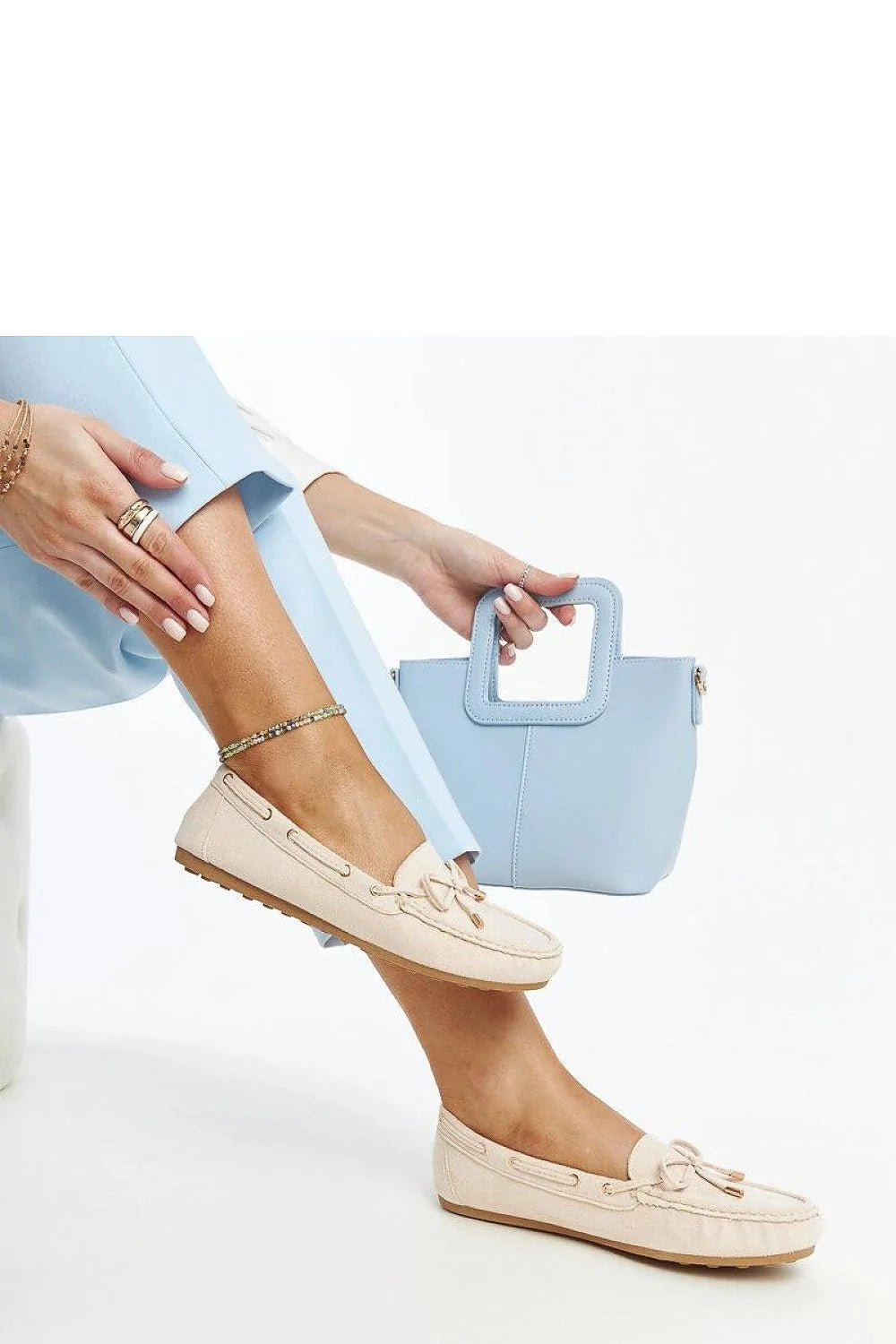 Mocassins pour femmes élégants style classique intemporel rose pâle bout rond confortable occasion quotidien décontractée