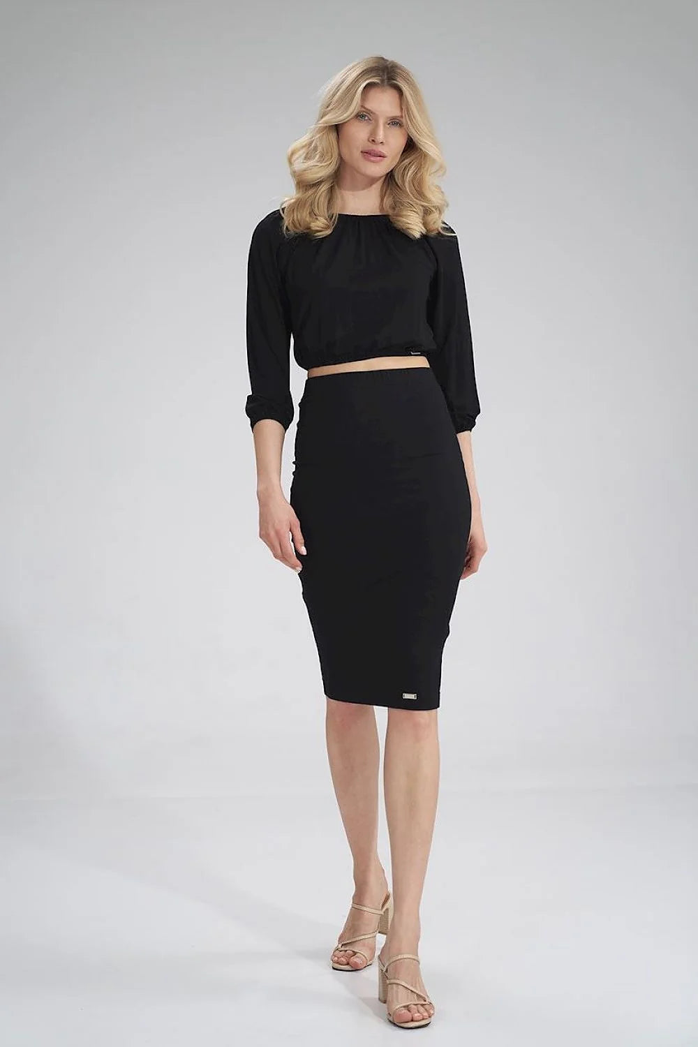 Chemisier en viscose élasthanne fluide kaki élégant manches longues encolure bateau pour femme moderne