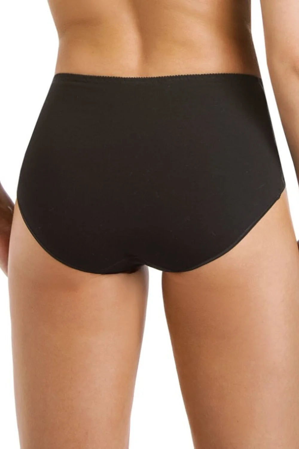 Culotte haute en coton Anastasia noir dentelle motif floral confort coverage féminine maintien silhouette élégance lingerie féminine