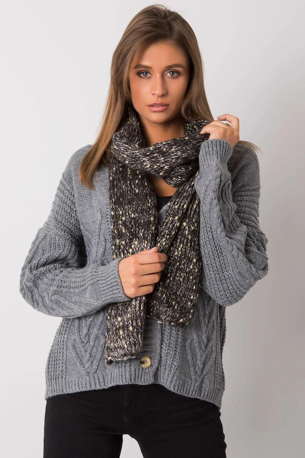 Écharpe châle tubulaire acrylique élégante torsadée chaude douce pour un hiver stylé et confortable