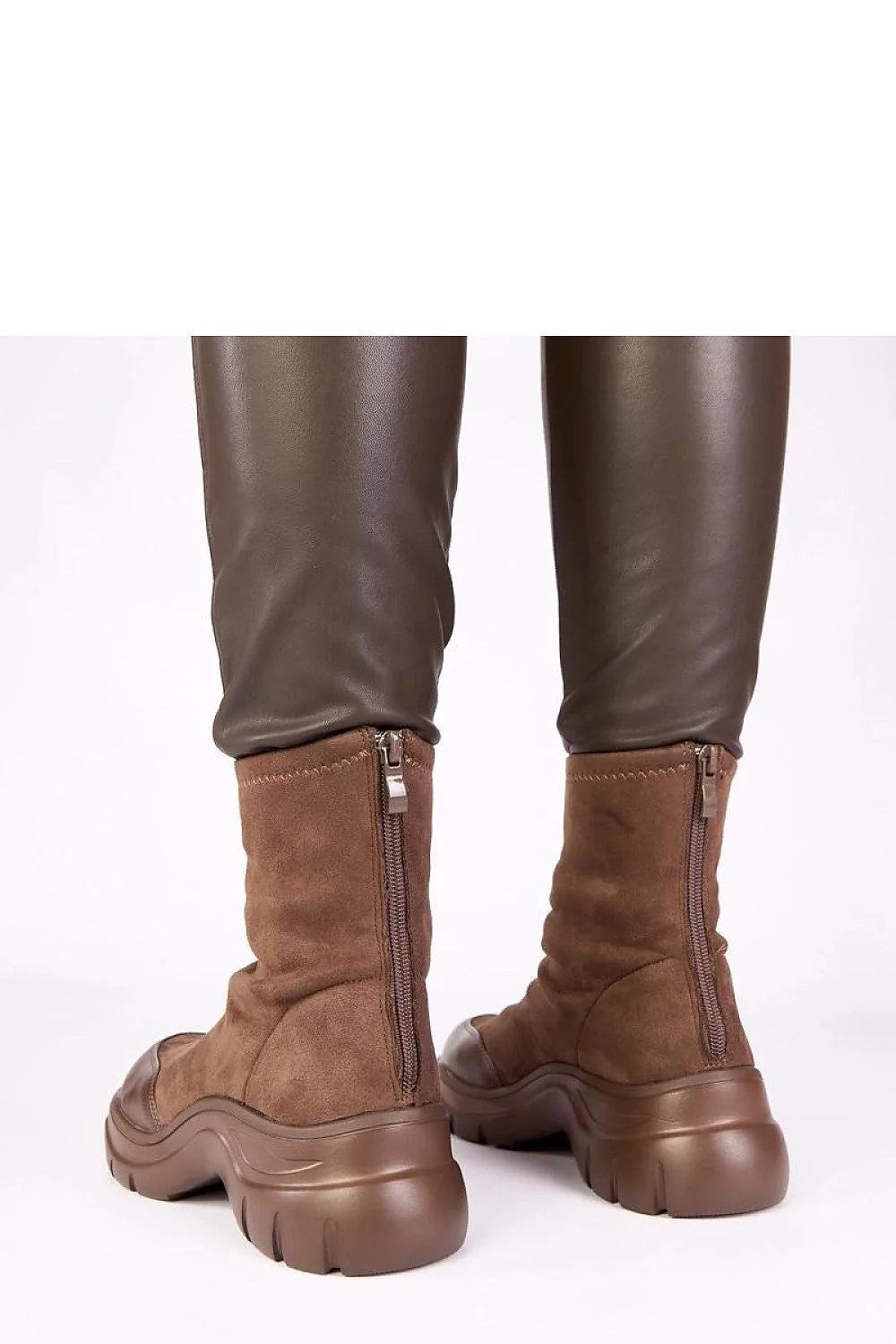 bottines semelle massive plateforme 5cm cuir suédé écologique qualité supérieure bout rond confort tige 14cm cheville fermeture éclair pratique