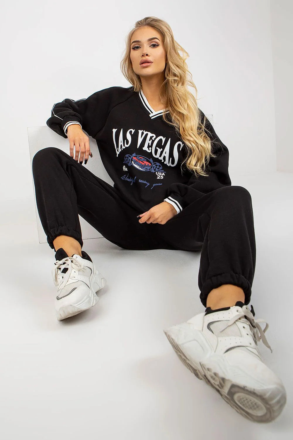 Ensemble sportswear femme sweatshirt jogging LAS VEGAS motifs course usa