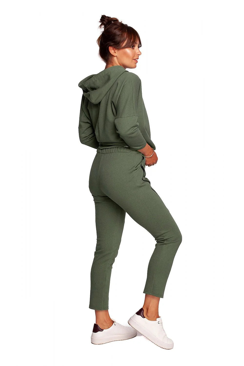 Pantalon survêtement Be Wear robe hoodie rose pâle taille élastique poches zippées jogging athleisure femme